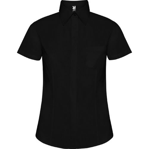Camisa de señora de manga corta Negro Talla XXL