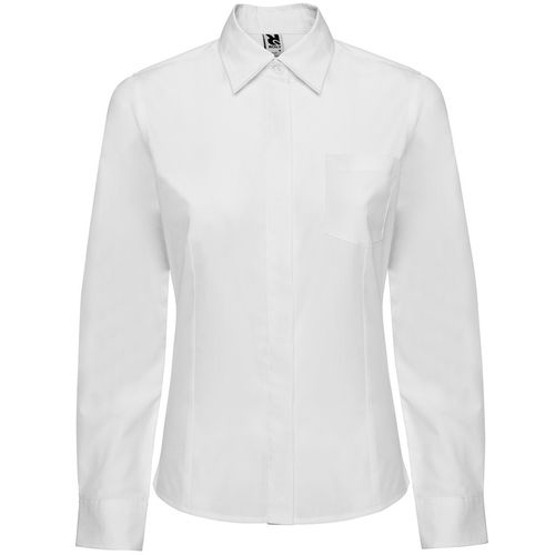 Camisa de señora de manga larga Blanco Talla XXL