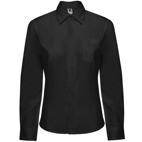 Camisa de seora de manga larga Negro Talla S