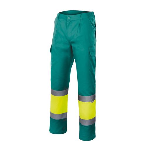 157. Pantalón bicolor alta visibilidad Verde / Amarillo Flúor (120) Talla 3XL
