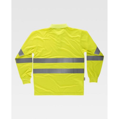 Polo de alta visibilidad de manga larga Amarillo Fluor Talla S