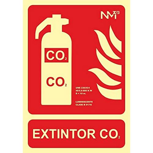 Seal de extincin EXTINTOR CO2. CLASE B (PVC 0'7 mm) Tamao 210x300 mm