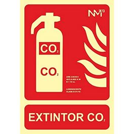 Señal de extinción EXTINTOR CO2. CLASE B (PVC 0'7 mm) Tamaño 210x300 mm