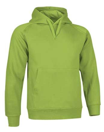 Sudadera infantil con capucha 50% alg. / 50% pol. 320 grs. Verde Manzana Talla 4/5