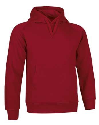 Sudadera infantil con capucha 50% alg. / 50% pol. 320 grs. Rojo Talla 4/5