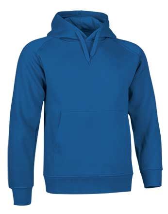 Sudadera infantil con capucha 50% alg. / 50% pol. 320 grs. Azul Royal Talla 10/12