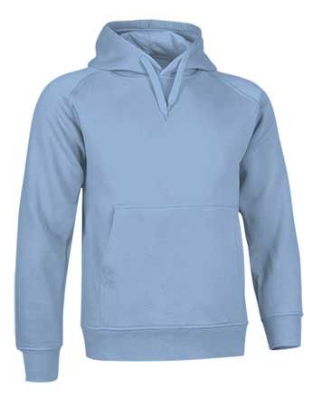 Sudadera infantil con capucha 50% alg. / 50% pol. 320 grs. Celeste Talla 4/5