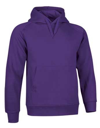 Sudadera infantil con capucha 50% alg. / 50% pol. 320 grs. Morado Talla 4/5