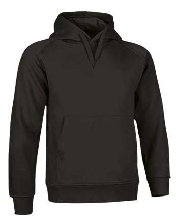 Sudadera infantil con capucha 50% alg. / 50% pol. 320 grs. Negro Talla 4/5