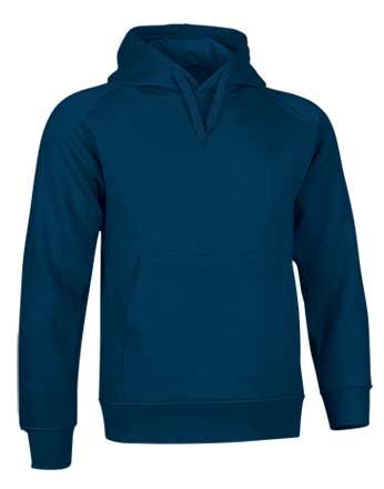 Sudadera infantil con capucha 50% alg. / 50% pol. 320 grs. Azul Marino Talla 4/5