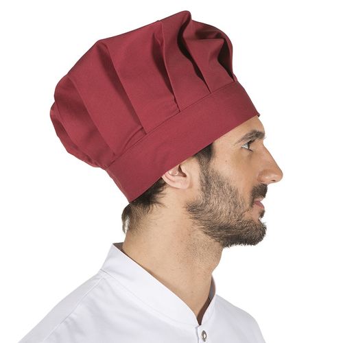 Gorro de cocina Mod. GRAN CHEF con cierre de velcro (112) Burdeos Talla nica