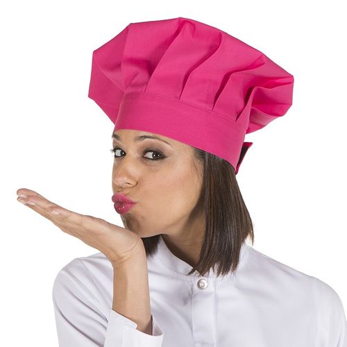 Gorro de cocina Mod. GRAN CHEF con cierre de velcro (125) Fucsia Talla nica