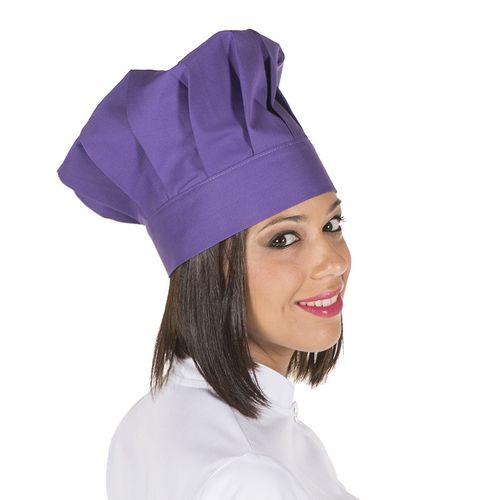 Gorro de cocina Mod. GRAN CHEF con cierre de velcro (136) Morado Talla nica