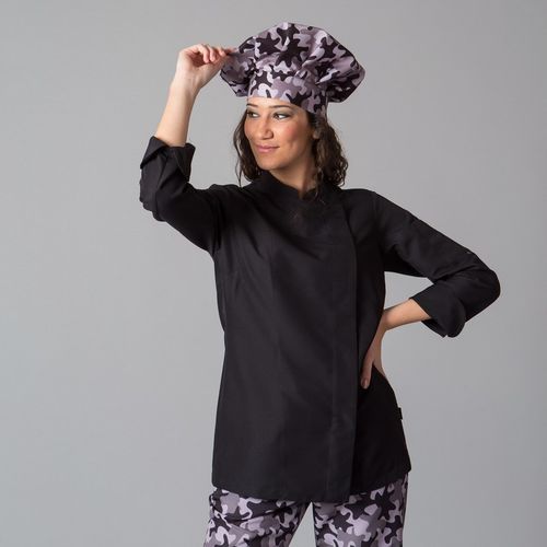 Chaquetilla de cocina de mujer Mod. MIRANDA (001) Negro Talla M