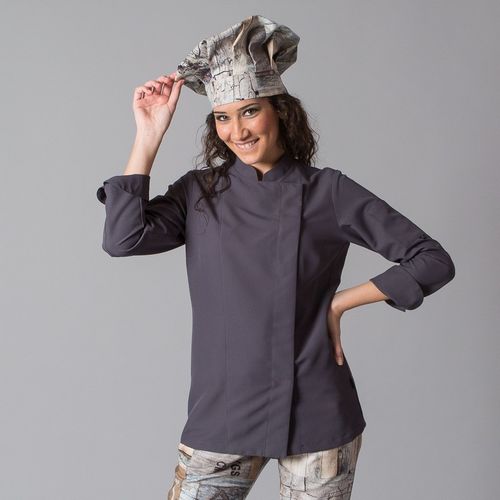 Chaquetilla de cocina de mujer Mod. MIRANDA (139) Gris Marengo Talla XS