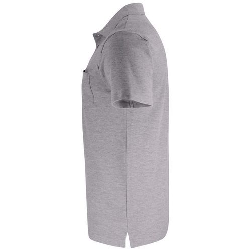 Polo de manga corta con bolsillo Mod. BASIC POCKET Gris jaspeado (95) Talla S