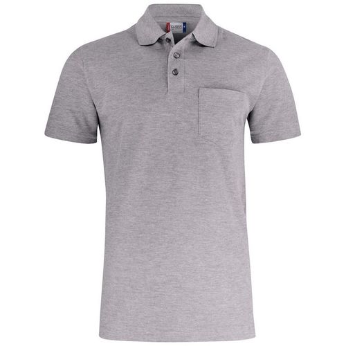 Polo de manga corta con bolsillo Mod. BASIC POCKET Gris jaspeado (95) Talla XXL