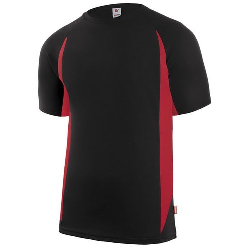 Camiseta bicolor de alta visibilidad Negro / Rojo Talla S