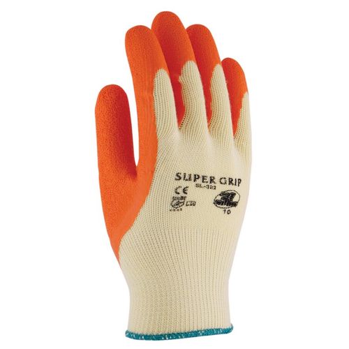 Guante SUPERGRIP de ltex natural Naranja (16) Talla 9