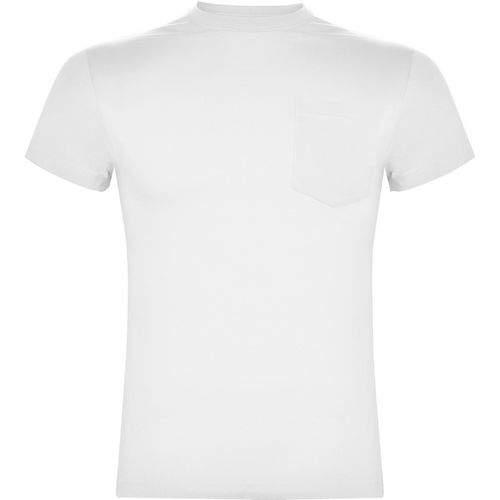 Camiseta de manga corta con bolsillo Mod. TECKEL (01) Blanco Talla L
