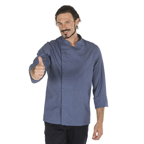 Chaqueta de cocina mod. ALCARAZ color azul indigo punteado Talla L