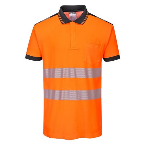 Polo de manga corta de alta visibilidad Mod. PW3 Naranja Fluor / Negro Talla S