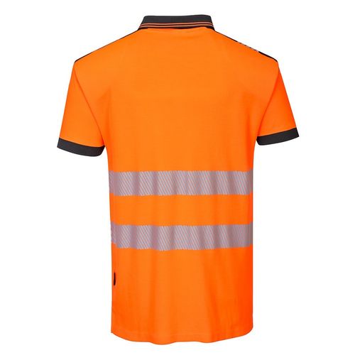 Polo de manga corta de alta visibilidad Mod. PW3 Naranja Fluor / Negro Talla S