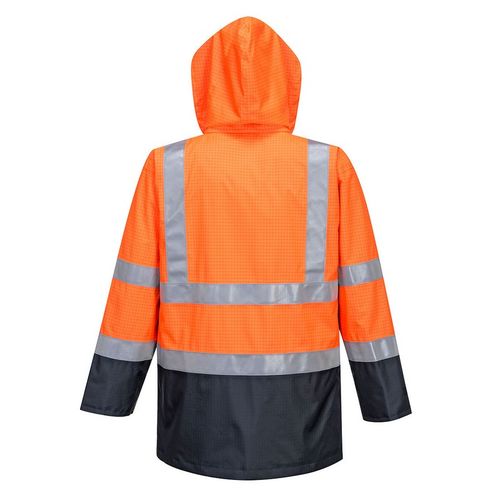 Parka de alta vibilidad ATEX Mod. BIZFLAME RAIN Azul Marino / Naranja Fluor (1/19) Talla S