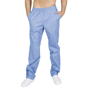 Pantaln sanitario con goma y bolsillos. Celeste (107) Talla XS