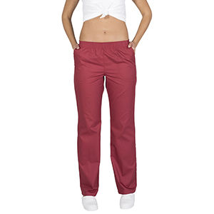 Pantalón sanitario con goma y bolsillos. Burdeos (112) Talla XL