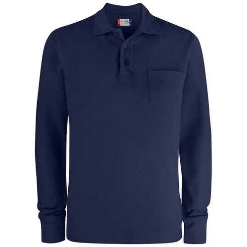 Polo de manga larga con bolsillo Azul oscuro (580) Talla M