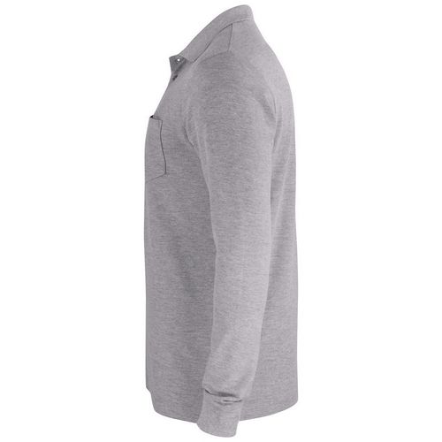 Polo de manga larga con bolsillo Gris jaspeado (95) Talla S