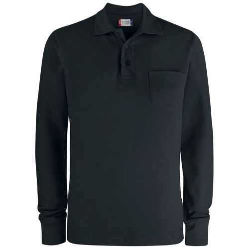 Polo de manga larga con bolsillo Negro (99) Talla 4XL