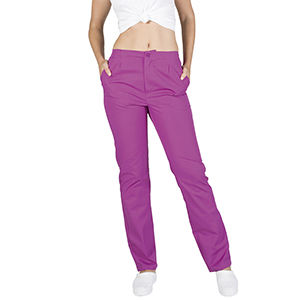 Pantaln sanitario con botn y cremallera. Malva (119) Talla M