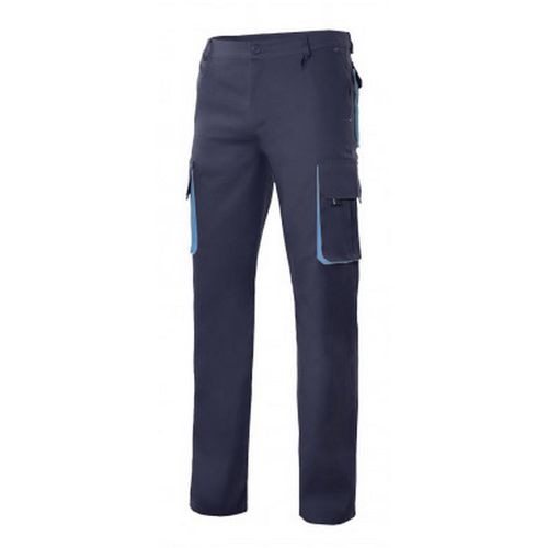 Pantaln multibolsillos bicolor Azul marino / Celeste Talla 52