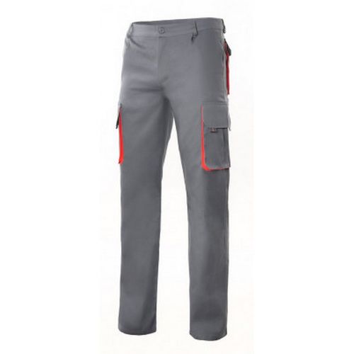 Pantalón multibolsillos bicolor Gris/Rojo Talla 50