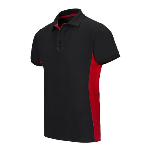 Polo bicolor de manga corta Negro/Rojo Talla S