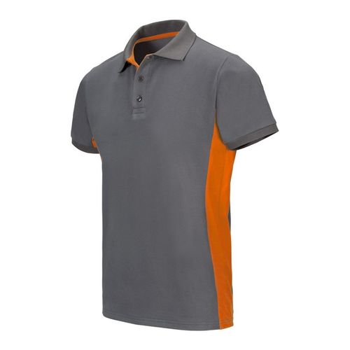 Polo bicolor de manga corta Gris/Naranja Talla XS