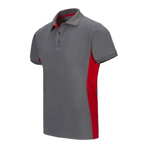 Polo bicolor de manga corta Gris / Rojo Talla S