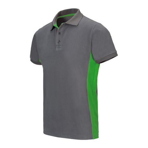 Polo bicolor de manga corta Gris / Verde Lima Talla M