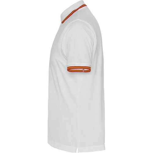 Polo de caballero manga corta con bandera de España Blanco Talla M