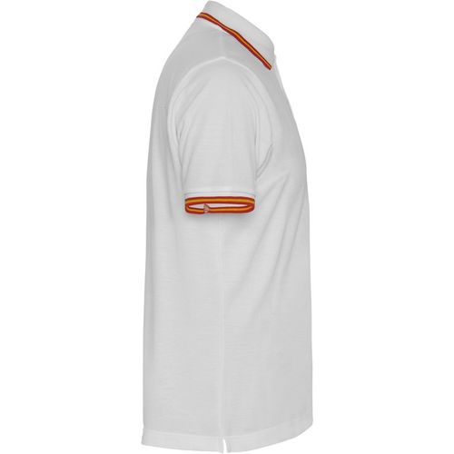Polo de caballero manga corta con bandera de España Blanco Talla M