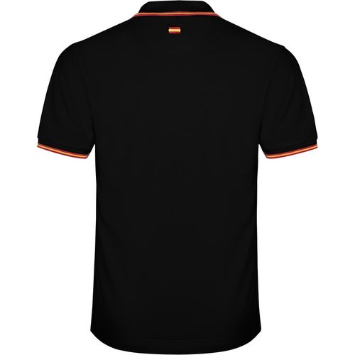 Polo de caballero manga corta con bandera de España Negro Talla L
