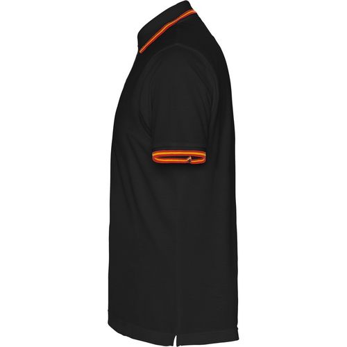 Polo de caballero manga corta con bandera de España Negro Talla L