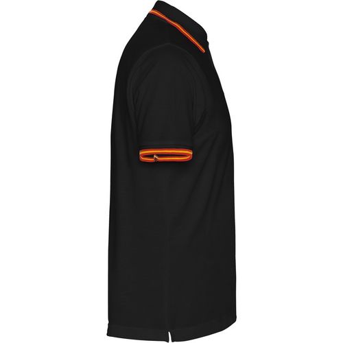 Polo de caballero manga corta con bandera de España Negro Talla L