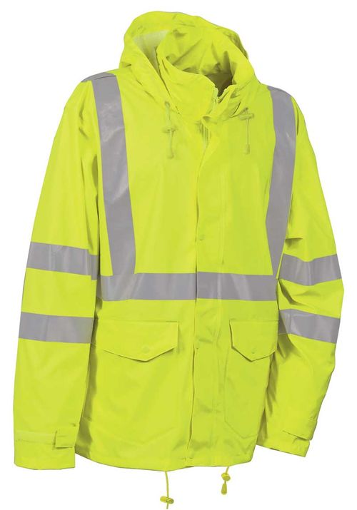 Chubasquero MERIDA de alta visibilidad de poliuretano Amarillo Flúor (20) Talla L