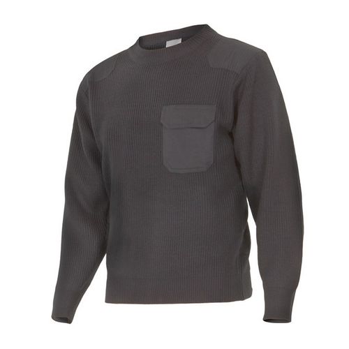100. Jersey de punto grueso de cuello redondo Gris (8) Talla S