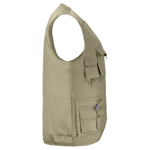 Chaleco Mod. FISHERMAN VEST Café con leche (820) Talla 3XL