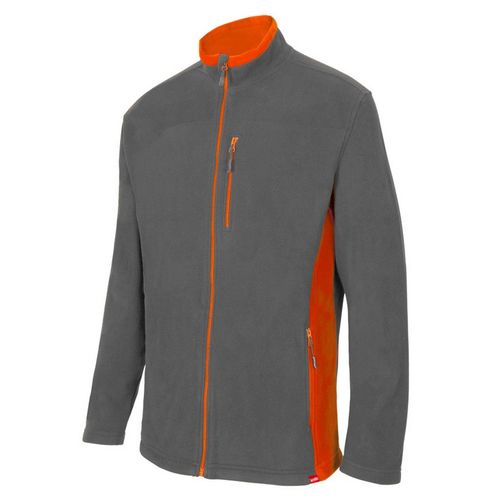 Chaqueta polar con cremallera bicolor Gris/Naranja Talla XXL