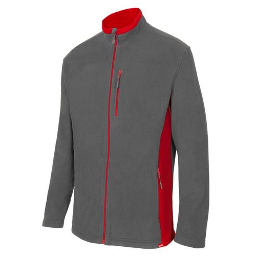 Chaqueta polar con cremallera bicolor Gris/Rojo Talla XS